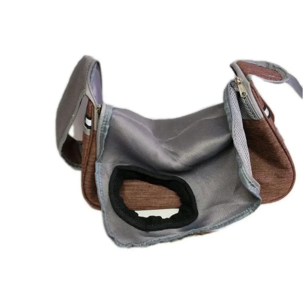 Over the shoulder dog sling/carrier for small dog And Cats . Black/Grey/ Brown